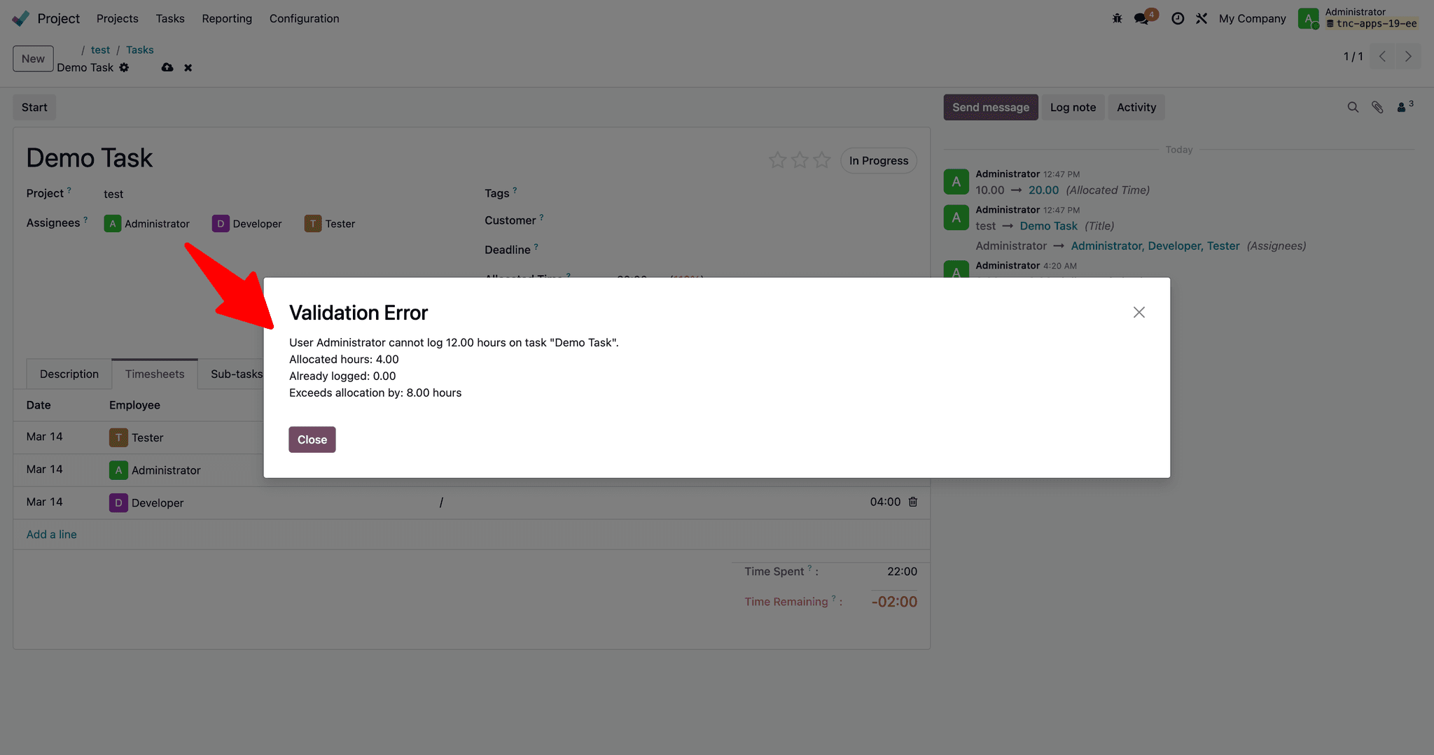Timesheet Validation